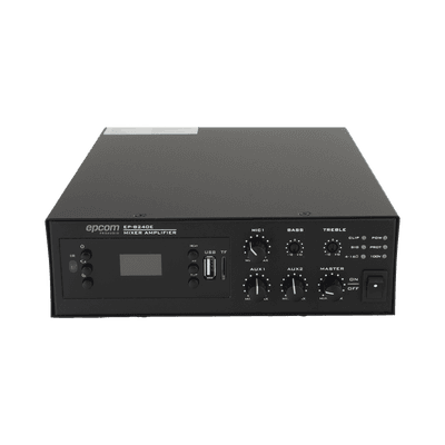 Amplificador Digital Mini MP3 / 240W / Bluetooth y FM / Entrada XLR Phantom 48V / Salida 4-16 Ohm / 100V / USB y TF Card