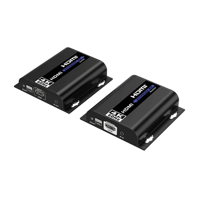Kit extensor para distancias de hasta 200 metros | Resolución 4K @60Hz | Cat 6 | Conexión uno a uno y uno a muchos hasta 120 mts | Compatible con Switch gigabit | Control IR 