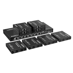 Kit Divisor y Extensor HDMI / Divide 1 Fuente HDMI a 8 Pantallas / Extiende la señal HDMI hasta 70 m / Resolución 4K @ 60 Hz/ Cat 6/6a/7 / IPCOLOR / CERO LATENCIA / Uso 24/7 / Puerto S/PDIF / EDID / RS232 / Salida Loop / Alimente solo el Tx 