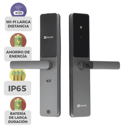 Cerradura Inteligente / Wi-Fi / Bluetooth  / Códigos Temporales Para Visitantes / Lectura de Huella / Lectura de Tag / Contraseña /  Botón para Timbrar / Apertura Remota /  Alarma Anti-intrusión /  No Requiere HUB