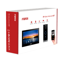 Kit Videoportero IP / Estación Interior i504W + Frente de Calle i60 / Pantalla Táctil 7" HD / Videollamadas H.264/H.265 / Wi-Fi Dual Band / PoE / App Fanvil Link / ONVIF / 10,000 Tarjetas RFID