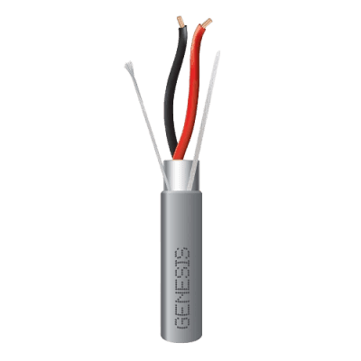 Cable para Alarma / 2x18 AWG / Blindado / Riser / 152 m (500 ft) / Gris