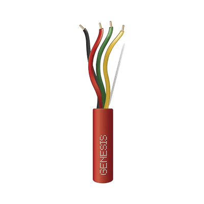 Bobina de 305 Metros de Alambre / 4 x 14 AWG / Tipo FPLP-CL3P / Resistente al Fuego / Color Rojo / Para Sistemas Contra Incendio o Sistemas de Evacuación