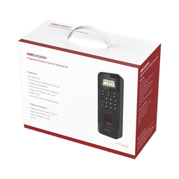 Kit de Control de Acceso TODO INCLUIDO con Lector de Huellas y Tarjetas / 3,000 Huellas / Compatible con App Hik-Connect / Incluye Electroimán  Botón de Salida y Montajes Z y L para imán (DS-K1T804)