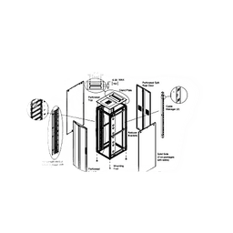 Gabinete Rack ProLine ConnecTek 42 UR / 2000 x 800 x 1100 mm Con Capacidad 1134 kg  Acero, Color Negro Con Organizadores Laterales Frontal y Traseros Incluidos 