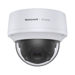 Domo IP 8 Megapíxel / Lente Mot. 2.7 a 13.5 mm / 50 mts IR /  Ultra Baja Iluminación / NDAA / ONVIF / IP67 / IK10 /  IA (Filtro de Humanos y Vehiculos) / Merodeo / Conteo de Personas / PoE / Audio y Alarmas I/O / Serie 35 / Honeywell Securit