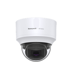 Domo IP 5 MP / Lente Mot. 7 a 22 mm / Interior / 30 mts IR / H.265 / NDAA / ONVIF / IP52 / IK10 / Detección Sabotaje / Movimiento / Rostros / Intrusión / Merodeo / Objeto Abandonado / Audio I/O / PoE / Serie 60 / Honeywell Security