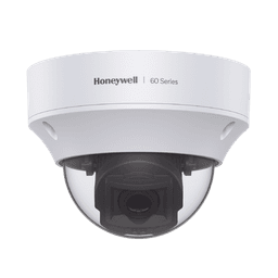 Domo IP 5 MP / Lente Mot. 7 a 22 mm / Exterior / 50 mts IR / H.265 / NDAA / ONVIF / IP67 / IK10 / Detección Sabotaje / Movimiento / Rostros / Intrusión / Merodeo / Objeto Abandonado / Alarmas y Audio I/O / PoE / Serie 60 / Honeywell Security