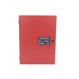 Fuente de poder remota de 6 amperes y 24 Vcc con cargador de batería para paneles de detección de incendio de 12 o 24 V, gabinete rojo
