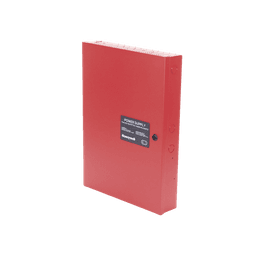 Fuente de poder remota de 6 amperes y 24 Vcc con cargador de batería para paneles de detección de incendio de 12 o 24 V, gabinete rojo