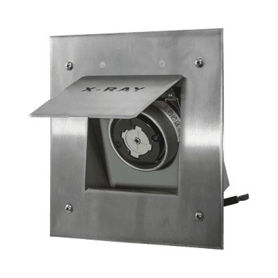 Receptáculo Móvil de Rayos X / 50 A 250 V CA/ 2 Polos 3 Hilos / Placa de Acero Inoxidable.