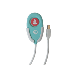 Terminal de Cama Inalámbrico / Botón de Alarma Presencia y Médico / IP54 / Material ABS Antibacteriano / RF 433MHz / 400 metros Distancia Transmisión (linea de vista)/ Alimentación 2xAAA / Protocolo POCSAG