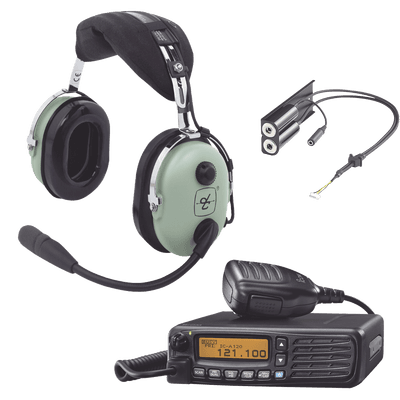Kit Radio Movil Aéreo Icom con Auricular David Clark para Aviación General