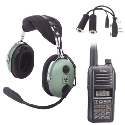 Kit Radio Portátil Aéreo Icom con Auricular David Clark para Aviación General