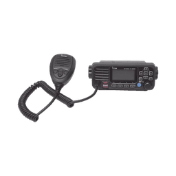 Radio Móvil Marino ICOM, color negro, clase D DSC. Tx: 156.025 - 157.425 MHz, Rx: 156.050 - 163.275 MHz, GPS interconstruido, 25W de potencia, sumergible IPX7 incluye micrófono y cable de alimentación