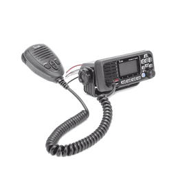 Radio móvil marino ICOM, color negro, clase D DSC, Tx: 156.025 - 157.425 MHz, Rx: 156.050 - 163.275 MHz, sin GPS interconstruido, 25W de potencia, sumergible IPX7 incluye micrófono y cable de alimentación
