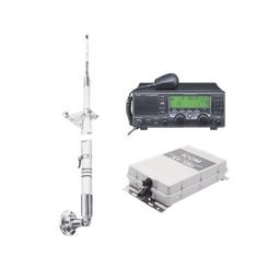 Kit de radio IC-M700pro con sintonizador de antena AT-130 y antena HF Shakespeare 390