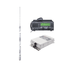 Kit de radio IC-M700pro con sintonizador de antena AT-130 y antena HF Shakespeare 393