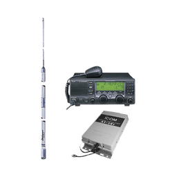 Kit de radio IC-M700pro con sintonizador de antena AT-141 y antena HF Shakespeare 393