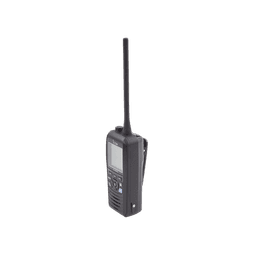 Radio portátil marino flotante con receptor AIS y GPS incluido, Tx: 156.025-157.425 MHz Rx: 156.050-163.275 MHz, opera en canales INT, USA, CAN, WX, Incluye antena, batería, cargador, cable de encendedor y clip.
