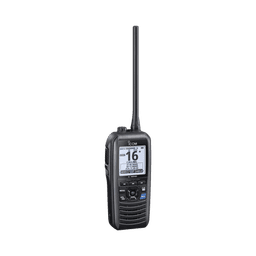 Radio portátil marino flotante con receptor AIS y GPS incluido, Tx: 156.025-157.425 MHz Rx: 156.050-163.275 MHz, opera en canales INT, USA, CAN, WX, Incluye antena, batería, cargador, cable de encendedor y clip.