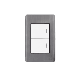 Apagador Doble de 10 A/ 127 V CA ~ 60 Hz /  Placa de Acero.