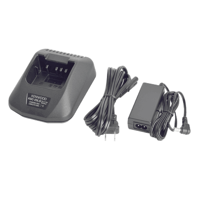 Cargador rápido de escritorio para baterías KNB-24LS, KNB-25A, KNB-26N, KNB-35L, KNB-40L, KNB-40LCV, KNB-55L, KNB-57L, KNB-79LCM.