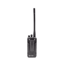 Radio portátil VHF 136-174 MHz, práctico y ligero, MIL-STD-810, 16 Canales, DTMF, IP54, VOX, Scan, Incluye antena, batería, cargador y clip