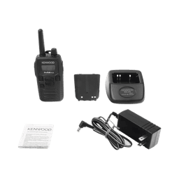 450-470 MHz, 16 canales, 1.5 Watts, VOX, Scaner, Incluye antena, batería, cargador y clip.