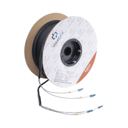 Carrete de Fibra Óptica Monomodo con Conectores LC-LC Duplex, Reforzada con Kevlar, de 100 metros, Para instalaciones subterráneas por tubería
