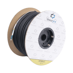 Carrete de Fibra Óptica Monomodo con conectores LC-LC Duplex, Reforzada con Kevlar, de 150 metros, Para instalaciones subterráneas por tubería