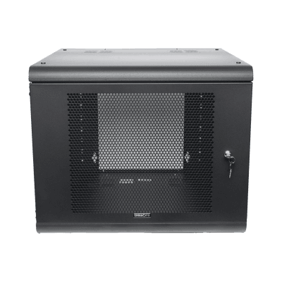 Gabinete de Pared con Puerta Perforada, 635mm de Profundidad, 9U Rack de 19'', Acero Reforzado