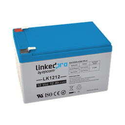 Batería 12 V / 12 Ah / UL / Tecnología AGM-VRLA / Vida útil promedio de 5 años / Uso en equipo electrónico / Intrusión / Incendio/ Control de acceso / Video Vigilancia / Terminales F1 ( Incluye adaptador F2 )