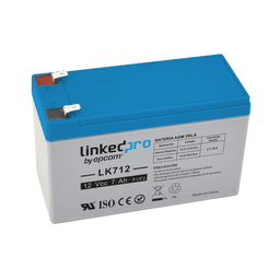 Batería 12 Vcc / 7 Ah / UL / Tecnología AGM-VRLA / Vida útil promedio 5 años / Para uso en equipo electrónico, Alarmas de Intrusión / Incendio / Control de acceso / Video Vigilancia / Terminales F1 ( Incluye adapt