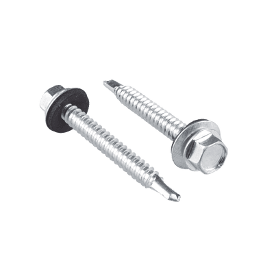 Tornillo - Pija cabeza hexagonal con rondana y punta de broca  #14 x 1-1/4", 50 piezas.