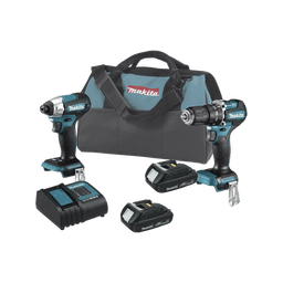 Kit de Rotomartillo Atornillador DHP487Z + Atornillador de Impacto DTD157Z, incluye 2 Baterías BL1815N, 1 Cargador DC18SD y Maleta de lona.