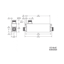 Acoplador direccional 15dB 617-5925MHz 300W-161dBc 4.3-10 IP67