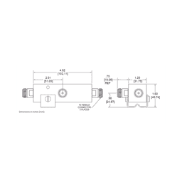 SEPARADOR 10dB (10:1) Tap 350-5930MHz 500W -161dBc 4.3-10 IP67 .