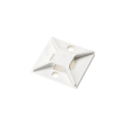 Montaje-Sujetador Para Cable de 4 Vías, con Adhesivo, 25.4 x 25.4mm (1in x 1in), Color Blanco, Uso en Interior, 1 pieza