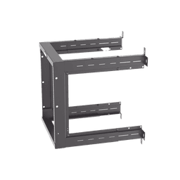 Rack PanZone® de Montaje en Pared, de 19in, Profundidad Ajustable, Rieles Numerados y Roscados #12-24, 12 UR, Color Negro