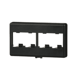 Placa de Mobiliario Modular Estándar, Salidas Para 4 Puertos Mini-Com, Color Negro