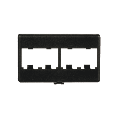 Placa de Mobiliario Modular Estándar, Salidas Para 4 Puertos Mini-Com, Color Negro