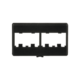 Placa de Mobiliario Modular Estándar, Salidas Para 4 Puertos Mini-Com, Color Negro