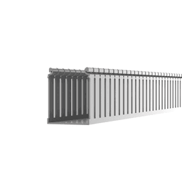 Canaleta Ranurada con Tapa / Tipo F / 108 mm Ancho / 79.2 mm Alto / 6.6 ft (2 m) Largo / Gris Claro