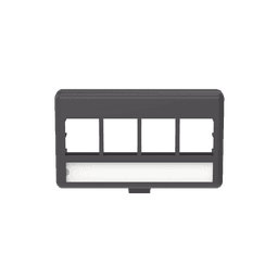 Placa de Mobiliario Modular Estándar, Salidas Para 4 Puertos Keystone, Color Negro