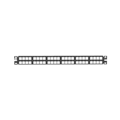 Panel de Parcheo Modular de Alta Densidad, Keystone (Sin Conectores), Identificación con Etiqueta Adhesiva, de 48 Puertos en 1 UR