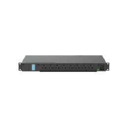 PDU Monitoreable (MI) para Distribución de Energía, Enchufe de Entrada NEMA 5-15P, Con 8 Salidas 5-20R, Horizontal 19in, 120 Vca, 15 Amp, 1UR