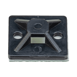 Montaje-Sujetador Adhesivo STRONGHOLD de 4 Vías de 1" x 1" x 1/4", Color Negro,  Nylon 6.6 Retardante de Llamas V-2, Paquete de 100pz