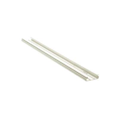 Base para canaleta T-45, de PVC rígido, con orificios perforados para montaje, 60.3 x 18.5 x 2400 mm, Color Blanco