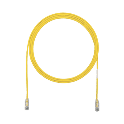 Cable de Parcheo TX6, UTP Cat6, Diámetro Reducido (28AWG), Color Amarillo, 1ft 